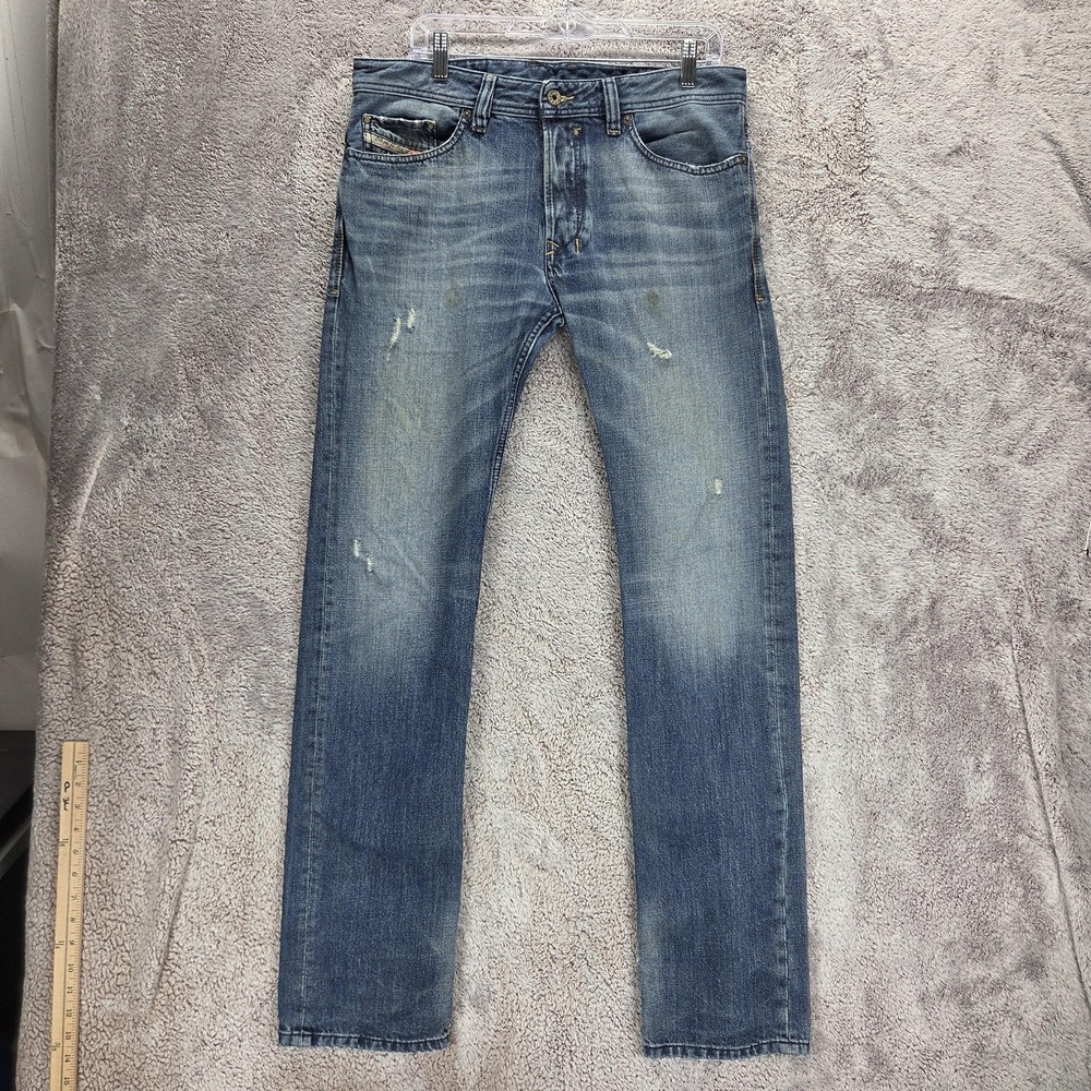 Diesel Jeans Mens 31x32 Blue Safado Regular Slim Straight Button Fly 08339